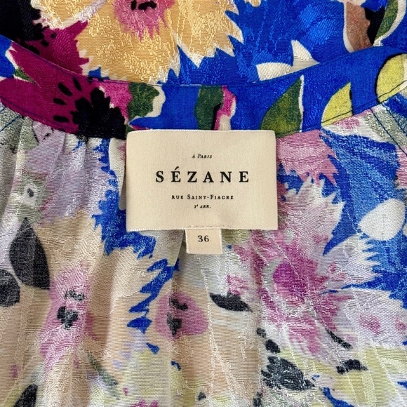 NWOT Sezane Mini Floral Short-Sleeve Lenitta Dress - Picture 6 of 7